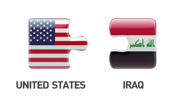 美国伊拉克拼图概念 — 图库照片
