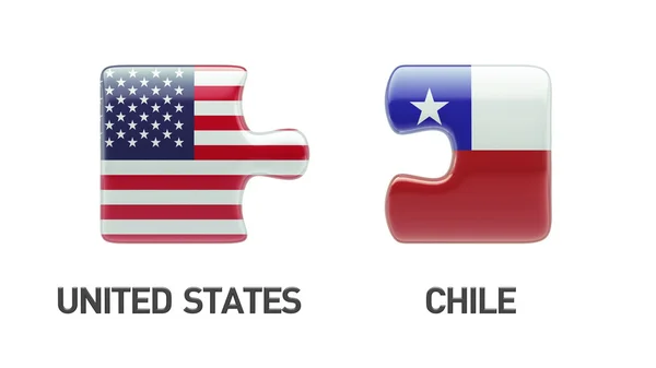 Estados Unidos Chile Puzzle Concepto — Foto de Stock