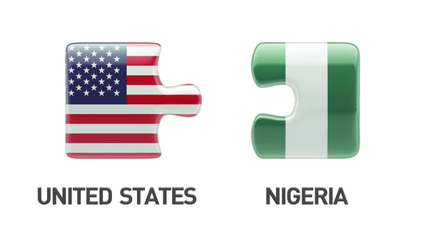 États-Unis Nigeria Puzzle Concept — Photo