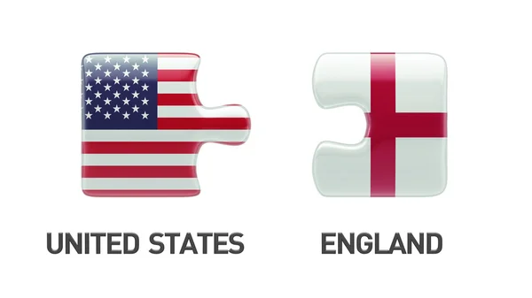 Estados Unidos Inglaterra Puzzle Concept — Fotografia de Stock