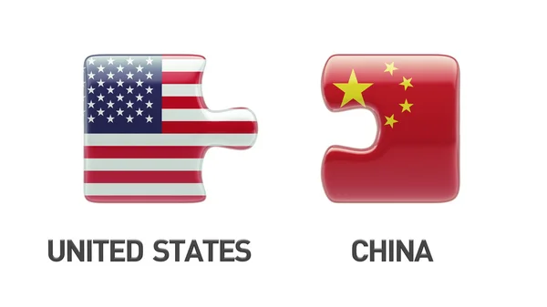 Estados Unidos China Puzzle Concepto —  Fotos de Stock