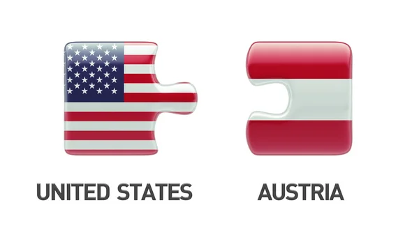 美国奥地利拼图概念 — 图库照片