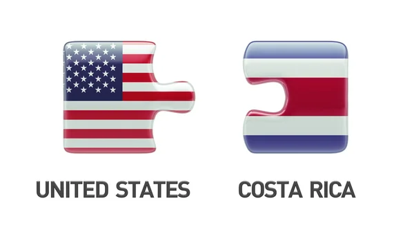 États-Unis Costa Rica Puzzle Concept — Photo