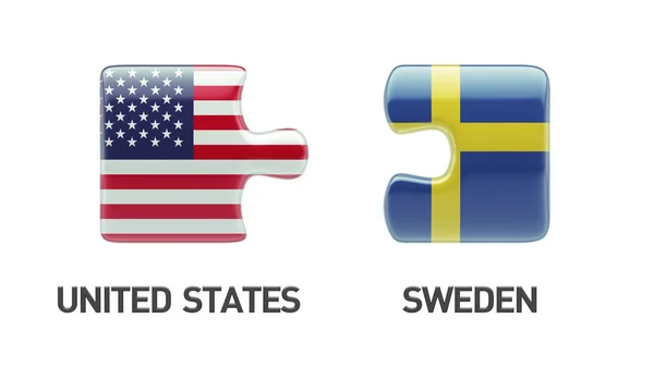 Verenigde Staten Zweden puzzel Concept — Stockfoto