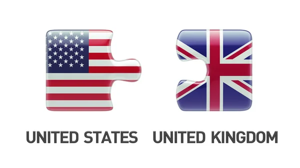 Förenta staterna Storbritannien pussel koncept — Stockfoto