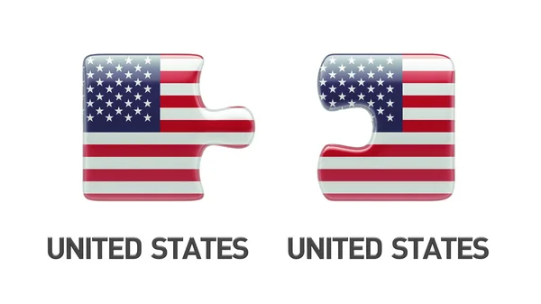 Förenta staterna pussel koncept — Stockfoto