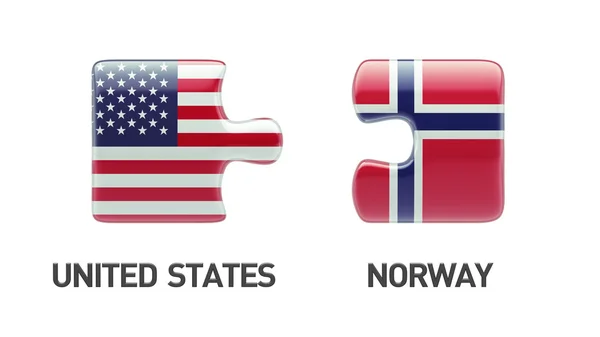 挪威美国拼图概念 — 图库照片