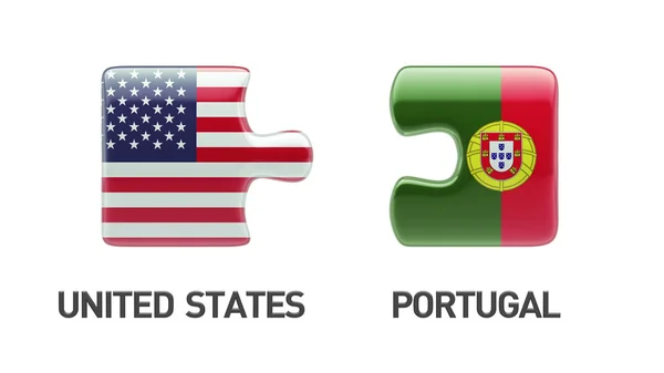 Portugal Estados Unidos Puzzle Concepto — Foto de Stock