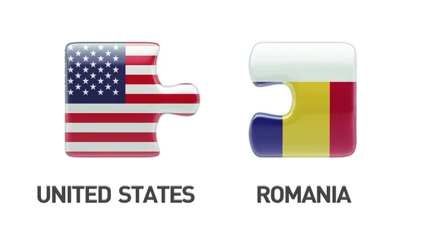 Romania United States  Puzzle Concept — Stock Photo, Image