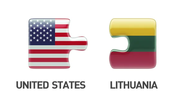 Lituania Estados Unidos Puzzle Concepto — Foto de Stock