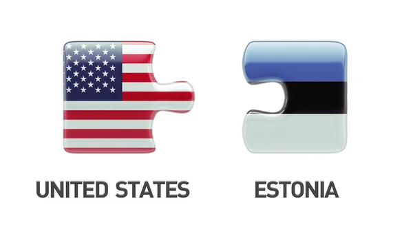 Estonia Estados Unidos Puzzle Concept — Foto de Stock