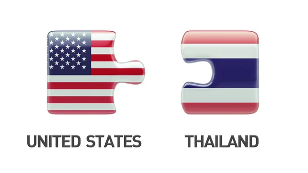 Thailand United States  Puzzle Concept — Stock Photo, Image