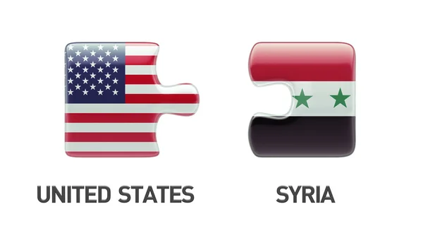 シリア米国パズル コンセプト — ストック写真