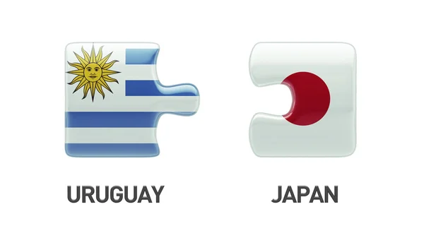 Uruguay Japonya bulmaca kavramı — Stok fotoğraf