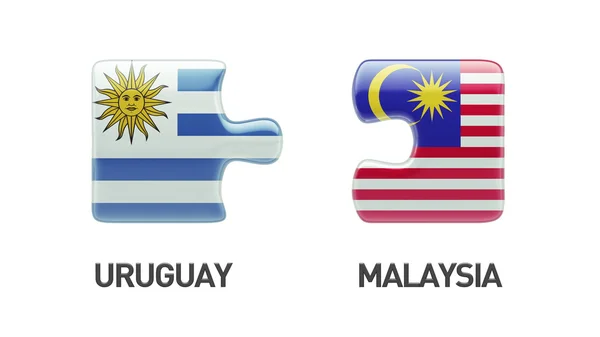 Uruguay Malaysia Puzzle-Konzept — Stockfoto