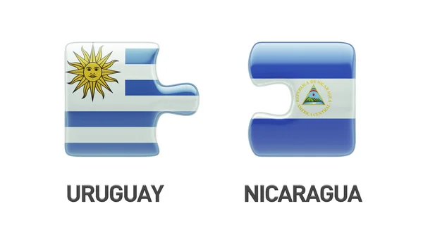 Uruguay Nicaragua puzzel Concept — Stockfoto