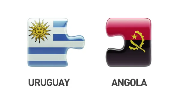 Uruguay Angola Puzzle Concepto — Foto de Stock