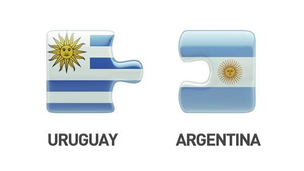 Uruguay Arjantin bulmaca kavramı — Stok fotoğraf