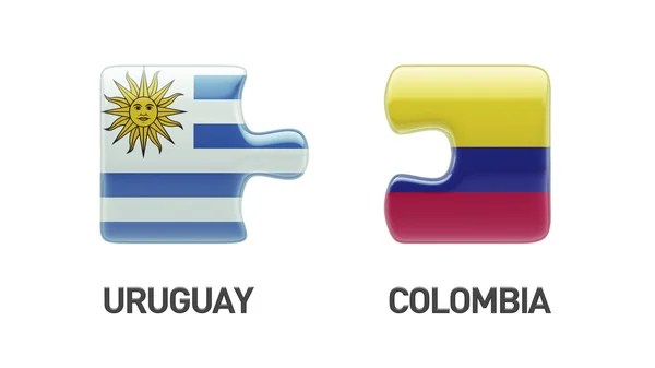 Uruguay Colombia pussel koncept — Stockfoto