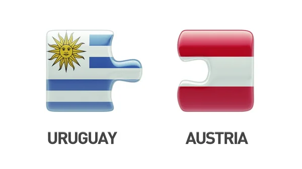Uruguay Oostenrijk puzzel Concept — Stockfoto