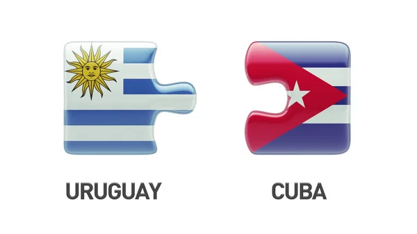 Uruguay Cuba Puzzle Concepto — Foto de Stock