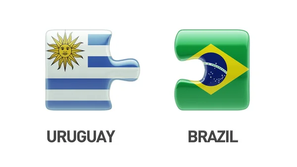 Uruguay Brazilië puzzel Concept — Stockfoto