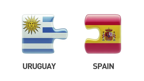 Uruguay Espagne Puzzle Concept — Photo