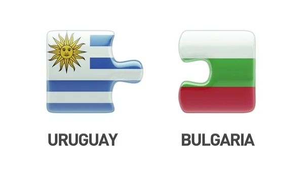 ウルグアイ ブルガリア パズル コンセプト — ストック写真