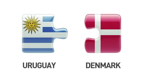 Uruguay Danemark Puzzle Concept — Photo