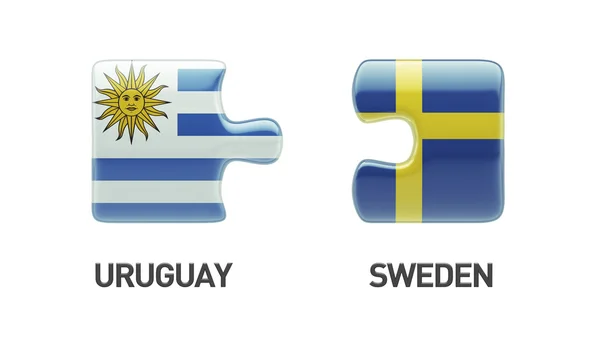 Uruguay Zweden puzzel Concept — Stockfoto