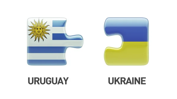 Uruguay Ucrania Puzzle Concepto — Foto de Stock