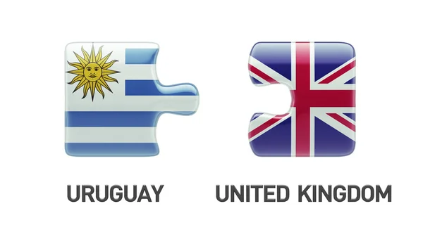 Uruguay Verenigd Koninkrijk puzzel Concept — Stockfoto