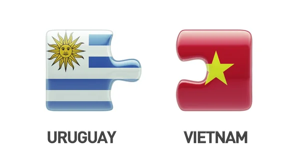 Uruguay Vietnam  Puzzle Concept — Stock Photo, Image