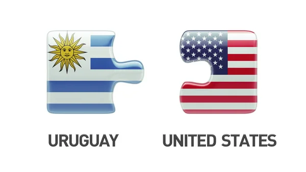 Uruguay vereinigte staaten puzzle-konzept — Stockfoto