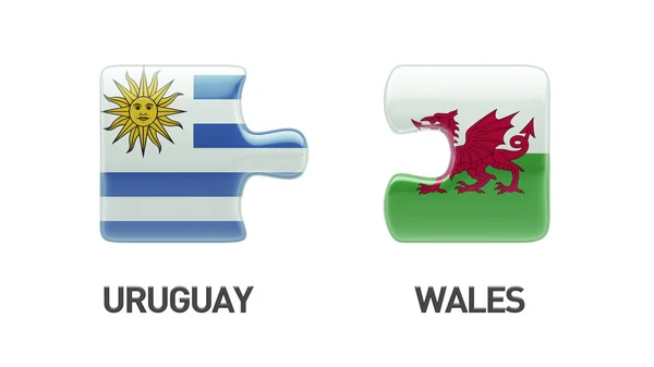 Pays de Galles Uruguay Puzzle Concept — Photo