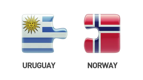 Noorwegen Uruguay puzzel Concept — Stockfoto