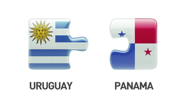 Panamá Uruguay Puzzle Concepto — Foto de Stock