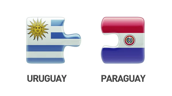 Paraguay Uruguay Puzzle Concepto — Foto de Stock