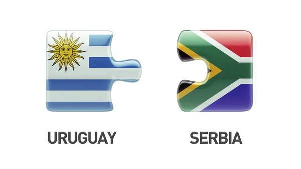 Afrique du Sud Uruguay Puzzle Concept — Photo
