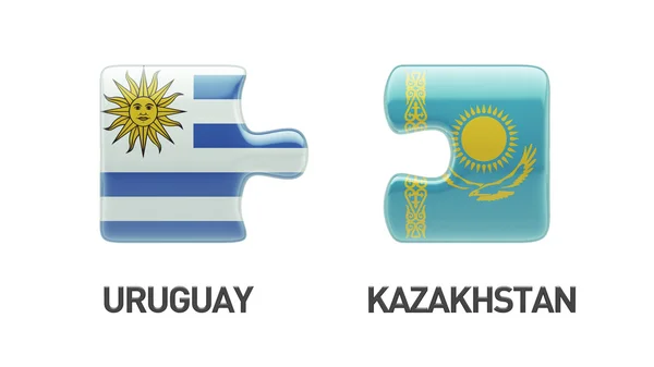 Kazachstán Uruguay logická koncepce — Stock fotografie