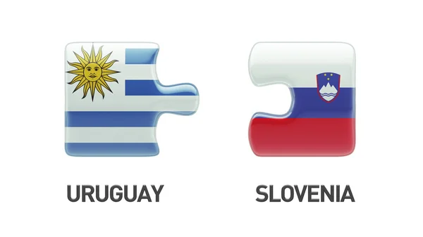 Concetto di Puzzle Uruguay Slovenia — Foto Stock