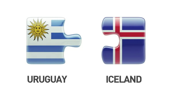 IJsland Uruguay puzzel Concept — Stockfoto