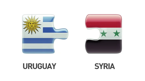 Συρία Ουρουγουάη παζλ έννοια — Φωτογραφία Αρχείου