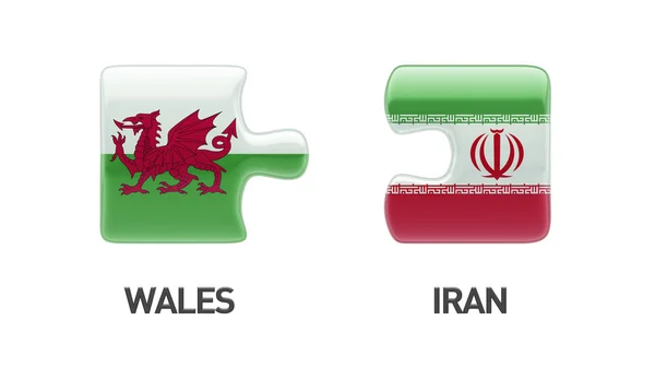 Wales Írán logická koncepce — Stock fotografie