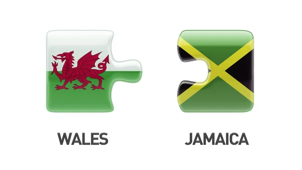 Conceito de quebra-cabeça de Jamaica de Gales — Fotografia de Stock