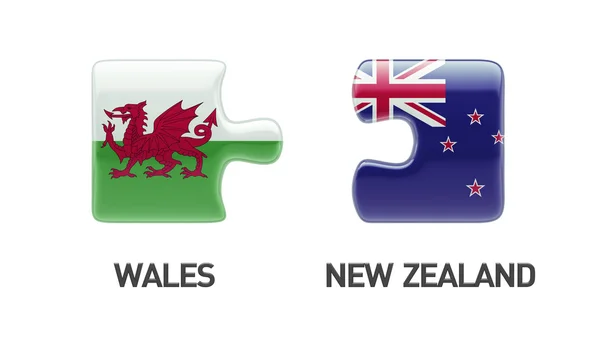 Wales New Zealand  Puzzle Concept — Stock Photo, Image