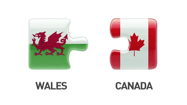 Concept de Puzzle pour le Canada au pays de Galles — Photo