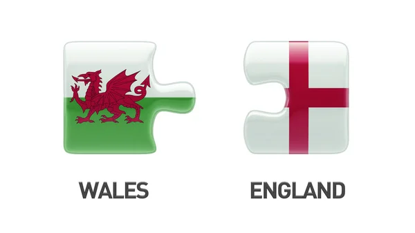 Conceito de quebra-cabeça de Inglaterra Gales — Fotografia de Stock