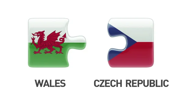 Wales Tsjechië puzzel Concept — Stockfoto