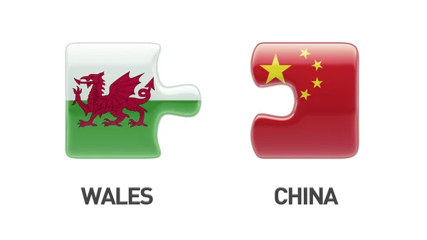 Wales China puzzel Concept — Stockfoto